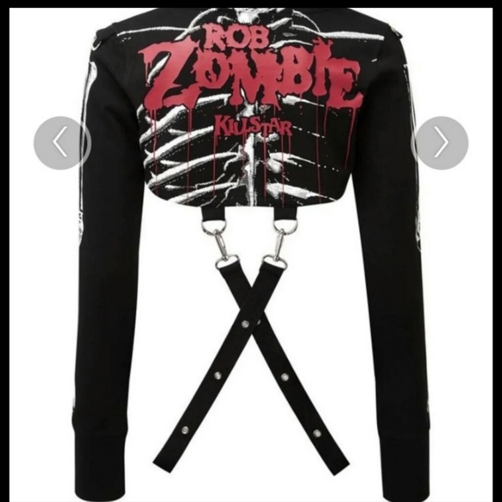 Rob Zombie X Killstar Dead Girl Hooded Crop Top Size S - Picture 4 of 5